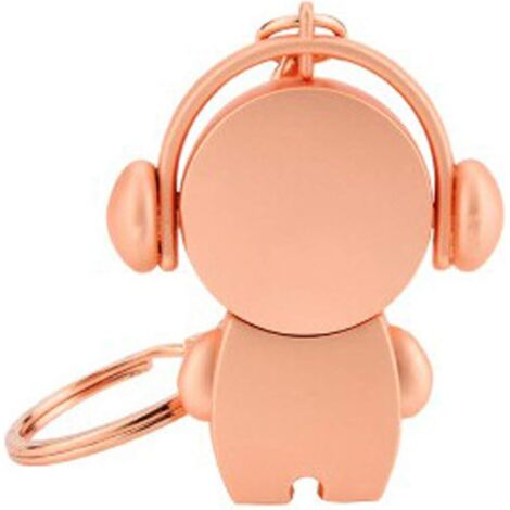 Clé USB 32 Go en métal rose doré étanche avec motif de musicien de dessin animé (1/5)