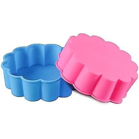 Moules à pâtisserie en silicone de qualité supérieure pour muffins, cupcakes, gâteaux, puddings, glaçons et gelées - Lot de 2 (1/4)