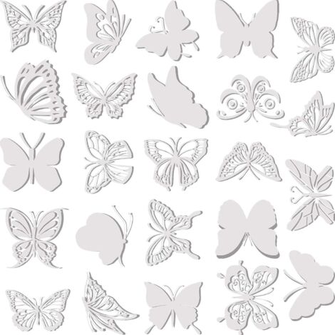 Lot de 24 autocollants papillon larges pour fenêtres, protection contre les collisions d'oiseaux et la poussière (1/5)