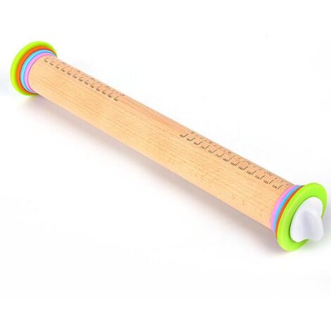 Rouleau à pâtisserie multicolore réglable avec 4 niveaux d'épaisseur et surface antiadhésive (1/4)