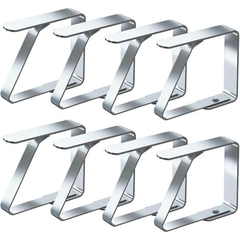 Lot de 8 pinces à nappe antidérapantes en acier inoxydable - 4 cm x 8 pièces (1/4)