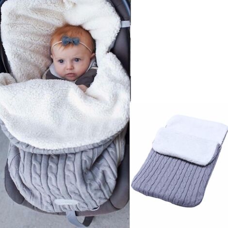 Couverture d'emmaillotage en polaire pour poussette, 68 x 38 cm, convient aux bébés de 0 à 12 mois (1/4)