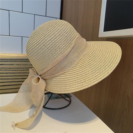 Chapeau Panama en paille à larges bords anti-UV pour les voyages à la plage