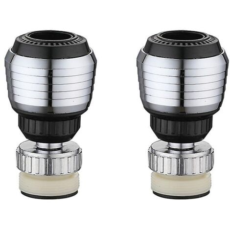 Aérateur de robinet pivotant à 360° et réglable pour la cuisine et la salle de bain - Lot de 2 (1/4)