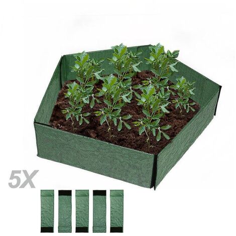 Ensemble de 5 pots de plantation à monter soi-même avec barrières de jardin amovibles pour la plantation de légumes (1/5)