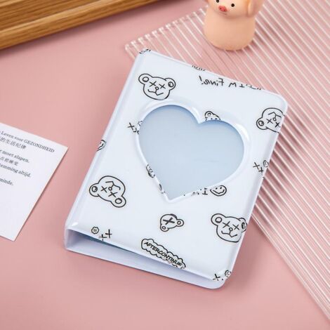 Album porte-cartes photo Kpop blanc de 7,6 cm (3 pouces) avec joli pendentif, 40 pochettes (1/5)