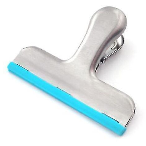 Lot de 3 pinces à sacs d'épicerie recouvertes de silicone bleu (1/4)