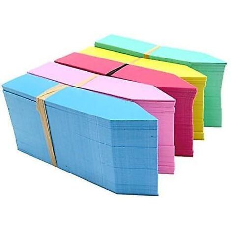 500 étiquettes de jardin imperméables en plastique, 5 couleurs, 2 x 10 cm, pour plantes de jardin ou pépinière. (1/5)