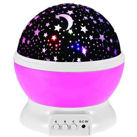 Veilleuse projecteur d'étoiles rotative à 360 degrés avec 8 modes d'éclairage et 2 options de chargement (1/5)