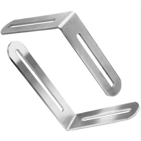 Équerre en acier inoxydable en forme de L avec 2 fentes - 120 x 165 x 3,2 mm (1/4)