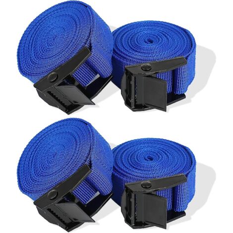 Sangles d'arrimage bleues avec cliquet - 5 m x 25 mm (1/5)