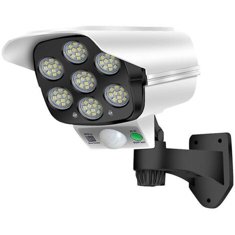 Lampadaire de surveillance sans fil à LED solaire avec télécommande et caméra de surveillance simulée (1/5)
