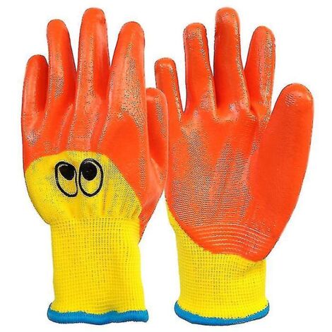 Lot de 2 gants de jardinage en fibre pour enfants de 5 à 7 ans (1/4)