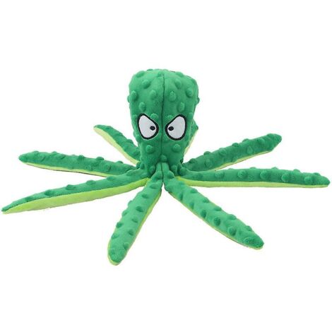 Peluche pieuvre verte interactive et résistante pour l'entraînement des animaux de compagnie de petite et moyenne taille (1/3)