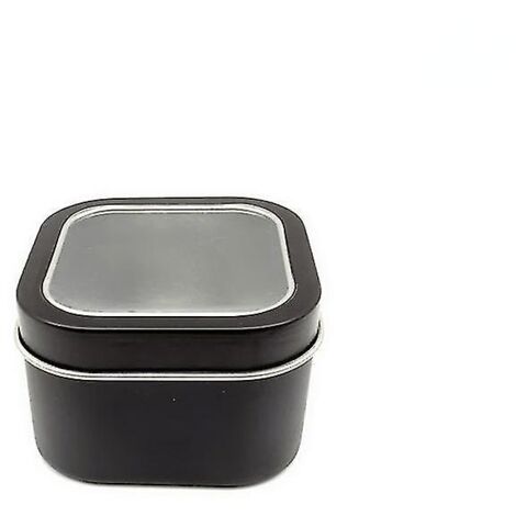 Boîte carrée en métal argenté et noir pour la création de bougeoirs et le rangement de bijoux - Disponible en 3 tailles (1/3)