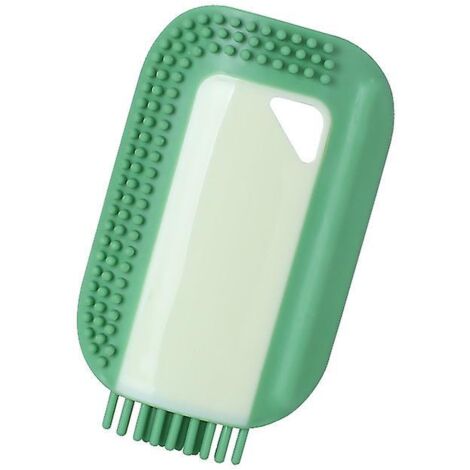 Ensemble de 2 brosses de nettoyage vertes en silicone pour lavabo et comptoir de salle de bain (1/5)
