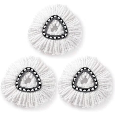 Têtes de rechange en microfibre pour balai à franges, lot de 3 - Compatibles avec les balais à franges rotatifs Vileda / O-Cedar - Recharges pour balai à franges (1/5)