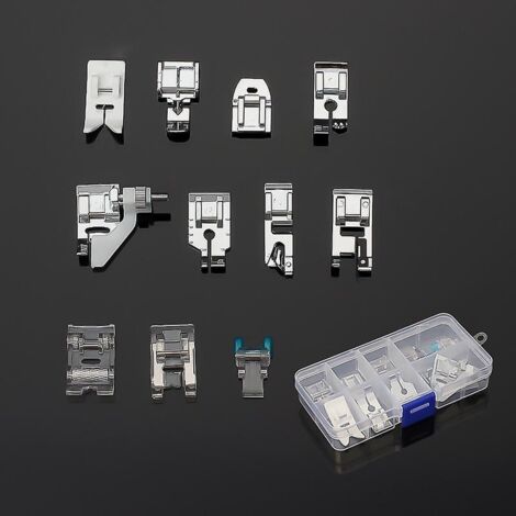 Kit de 11 pieds-de-biche pour machines à coudre compatibles avec certains modèles Brother, Singer, Janome et Toyota (1/5)