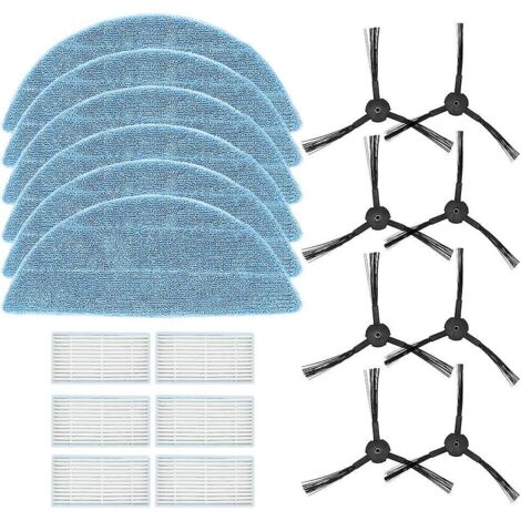 Kit d'accessoires pour aspirateur robot iLife V3, V3s, V5 et V5s : 8 brosses latérales, 6 filtres HEPA, 6 lingettes de nettoyage (1/5)