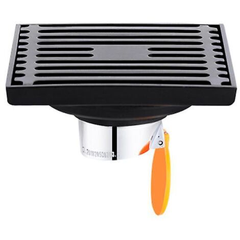 Filtre de siphon de douche en acier inoxydable pour salle de bain, douche et cuisine - Couvercle de siphon de sol carré, droit et épais avec colle anti-odeurs (1/3)