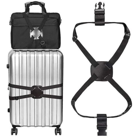 Sangle de bagage noire réglable pour une fermeture sécurisée de la valise (1/5)
