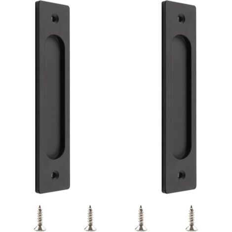 Paire de poignées de porte noir mat de 18 cm (1/5)