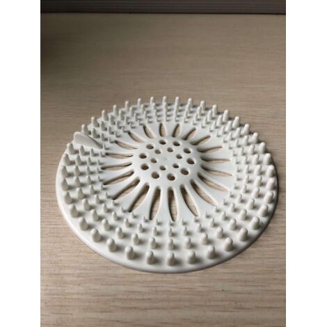 Bouchon de douche/baignoire en silicone avec ventouse - Blanc (1/3)