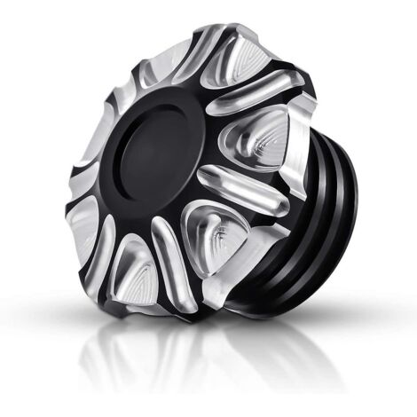 Bouchon décoratif de réservoir d'essence en aluminium chromé noir pour Harley Sportster XL1200 883 (1996-2014) (1/5)
