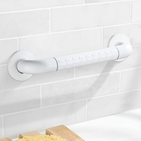 Poignée de douche antidérapante en acier inoxydable pour seniors et enfants - Blanche - 400 mm (1/5)