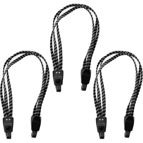 Ensemble de 3 sangles élastiques réglables pour bagages avec double crochet - Idéal pour les vélos et les motos (1/5)