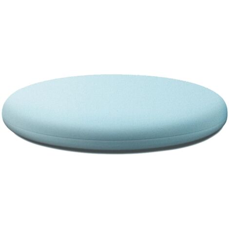 Housse de coussin ronde en mousse à mémoire de forme bleu clair, lavable et respirante pour un confort optimal à la maison et dans la chambre. (1/3)
