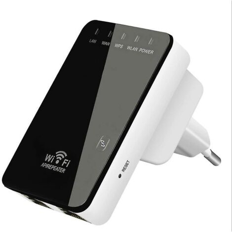Amplificateur de signal Wi-Fi pour la maison, mini répéteur Wi-Fi 2,4 GHz 300 Mbps avec antennes internes, 2 ports Ethernet, WPS, compatible avec tous les réseaux Internet. (1/5)