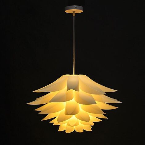 Lampe puzzle fleur de lotus à monter soi-même - Blanche (1/5)