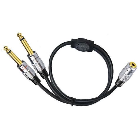 Câble Y 6,35 mm vers 3,5 mm pour micro stéréo, adaptateur double jack 1/8" (1/4)