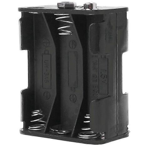 Boîtier à piles AA avec ressorts doubles et fermeture dos à dos - 6x1.5V (1/5)