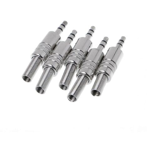 5 Pièces Connecteur Jack 3,5mm 2 Bagues 3P Stéréo Soudure Adaptateur Terminal pour Câble Audio