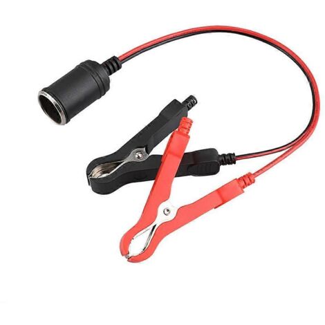 Pince de batterie avec adaptateur allume-cigare femelle pour voiture (1/5)