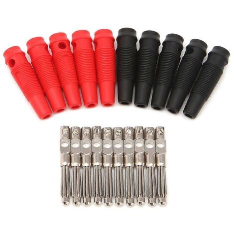 5 Paires de Connecteurs Banane Empilables 4mm 32A sans Soudure en Cuivre (1/5)