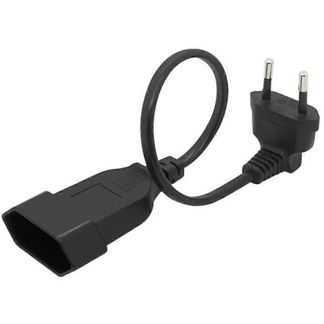 Câble d'alimentation UE 30cm avec fiche mâle à femelle 2 broches européen à 90 degrés (1/5)