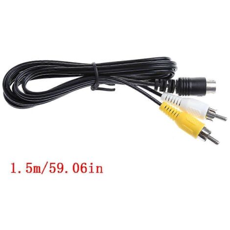 Câble RCA Audio Vidéo Composite 1,5 m pour Téléviseur et Adaptateur Stéréo