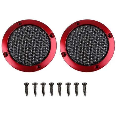 2 Pièces Haut-parleur Décoratif Rouge 3" avec Grille de Protection Noire en Maille (1/5)