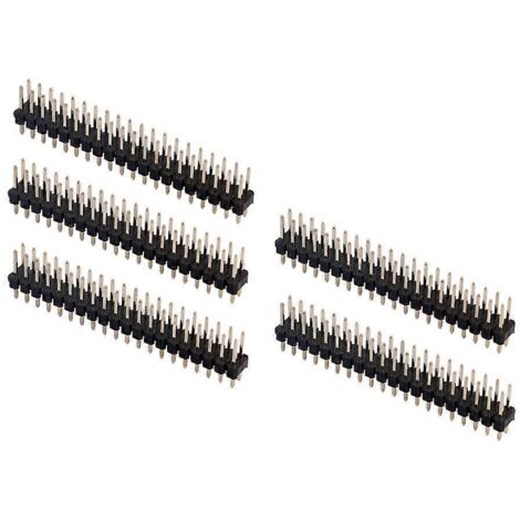 5 Pièces En-tête Mâle Double 2x20 Broches 0,1" Démontable pour Raspberry Pi Zero GPIO (1/4)