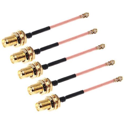 5 Pièces Câble d'Extension RG178 5cm SMA Femelle Doré à IPEX MHF4 (1/4)