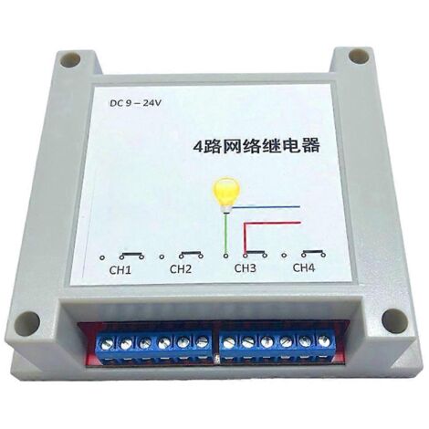 Module Relais 4 Canaux avec Contrôle Ethernet pour Réseaux et Commutateurs (1/4)