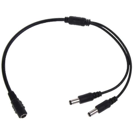 Câble d'alimentation Y avec connecteurs femelle vers 2 mâles 5.5mmx2.1mm pour division de courant (1/5)