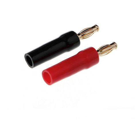 1 Paire de Connecteurs Banane 4mm Dorés pour Câbles Haut-Parleur (1/5)