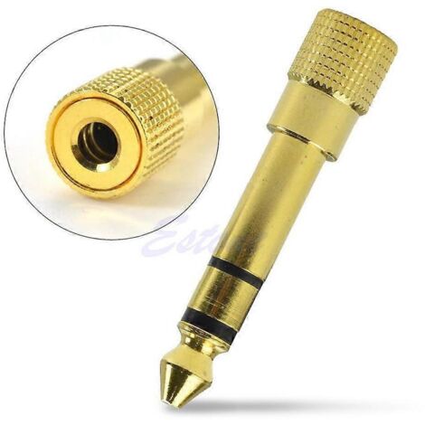 Adaptateur Audio Stéréo Femelle 6.35mm vers Mâle 3.5mm - Convertisseur Jack Doré (1/5)