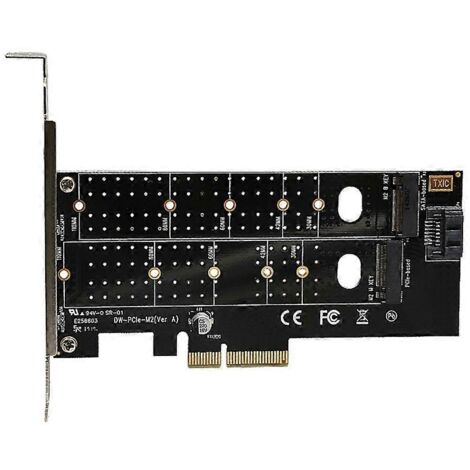 Carte d'extension PCIe vers M.2 NVMe pour SSD NGFF, adaptateur clé M/B (1/4)