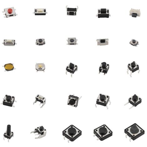 125 pièces Interrupteurs à Bouton pour Télécommande Voiture, Kit Assortiment SMD DIP Microswitch (1/5)