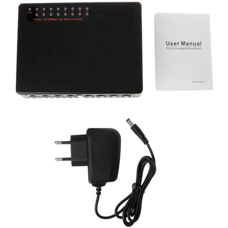 Commutateur Ethernet 16 Ports 10/100 Mbps Mini Bureau Rapide HUB Réseau LAN (1/4)